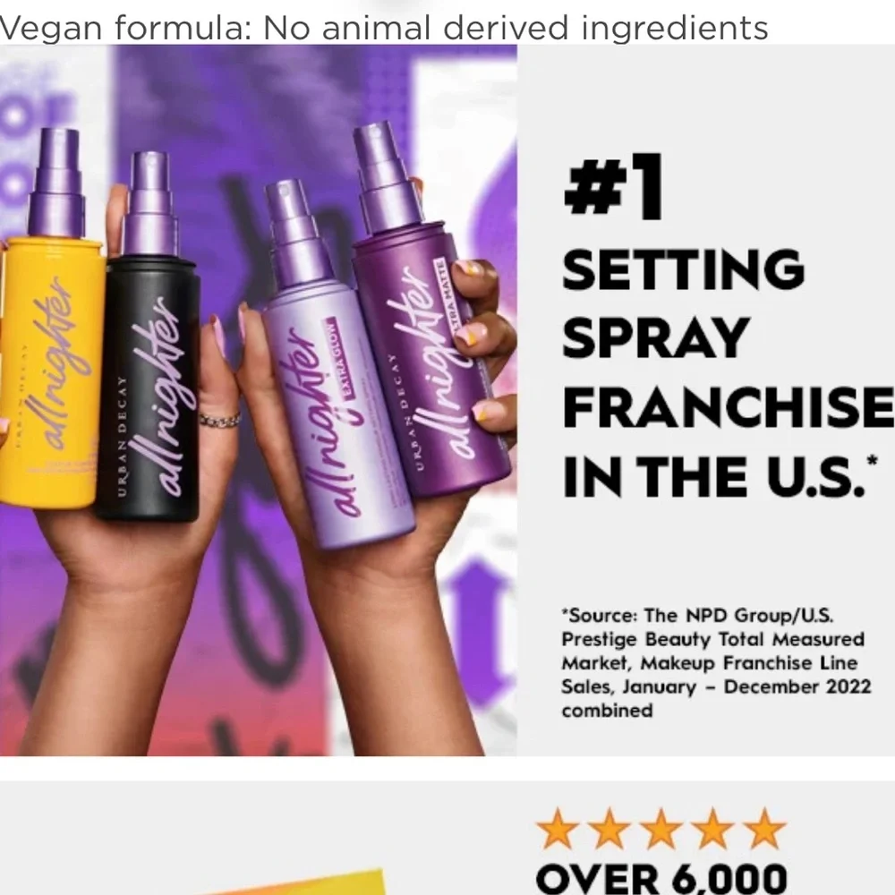 URBAN DECAY All Nighter Vitamin C Hydrating Setting Spray Full Size NIB Ret:$34